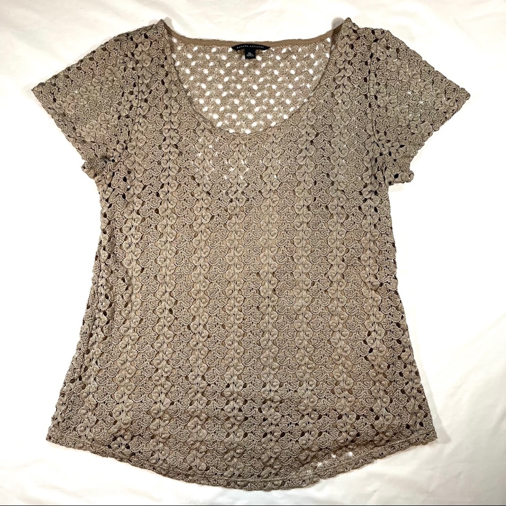 Banana Republic open knit top with camisole brown XL